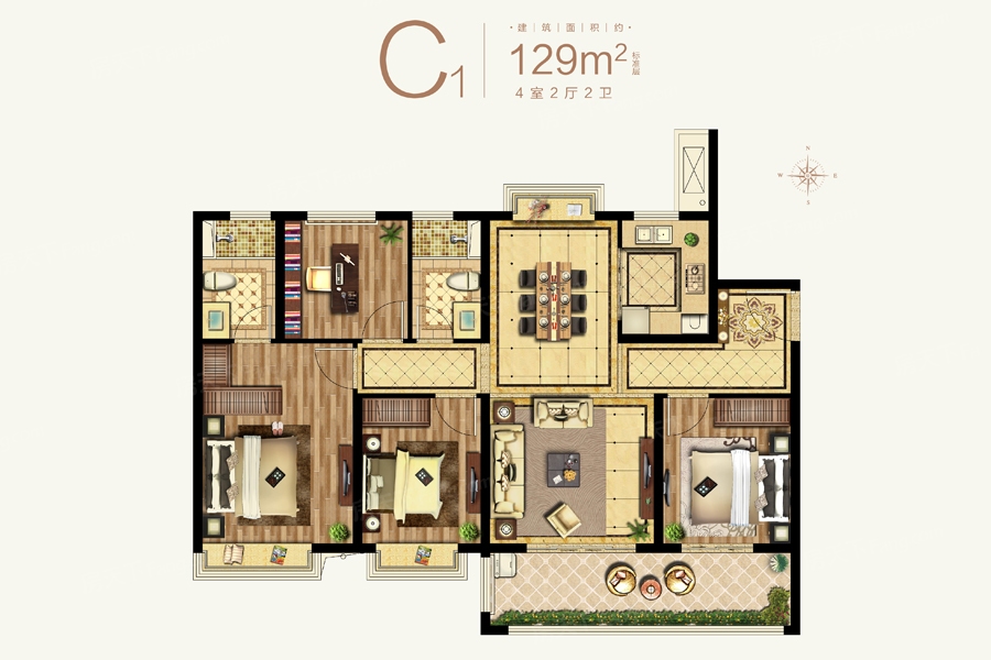 什么样才是好户型？户型解读带你了解蓝光睿创新筑129㎡C1户型样板间！