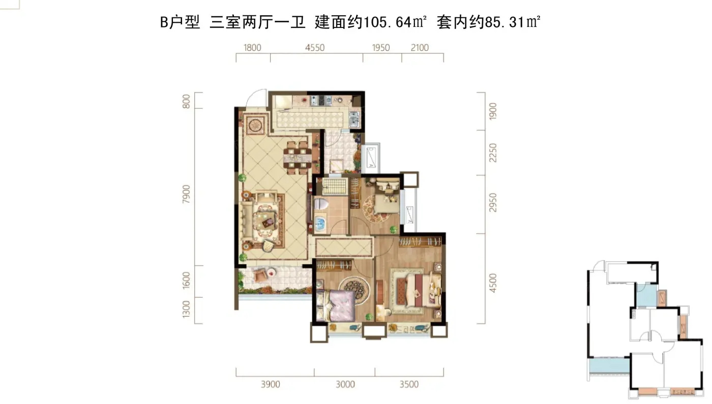 恒大麓山湖户型类别:2居,3居,4居          户型面积:69.