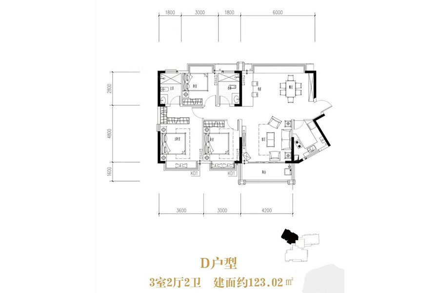 户型举例:128平户型(查                  财汇新天地 财汇新天地户型