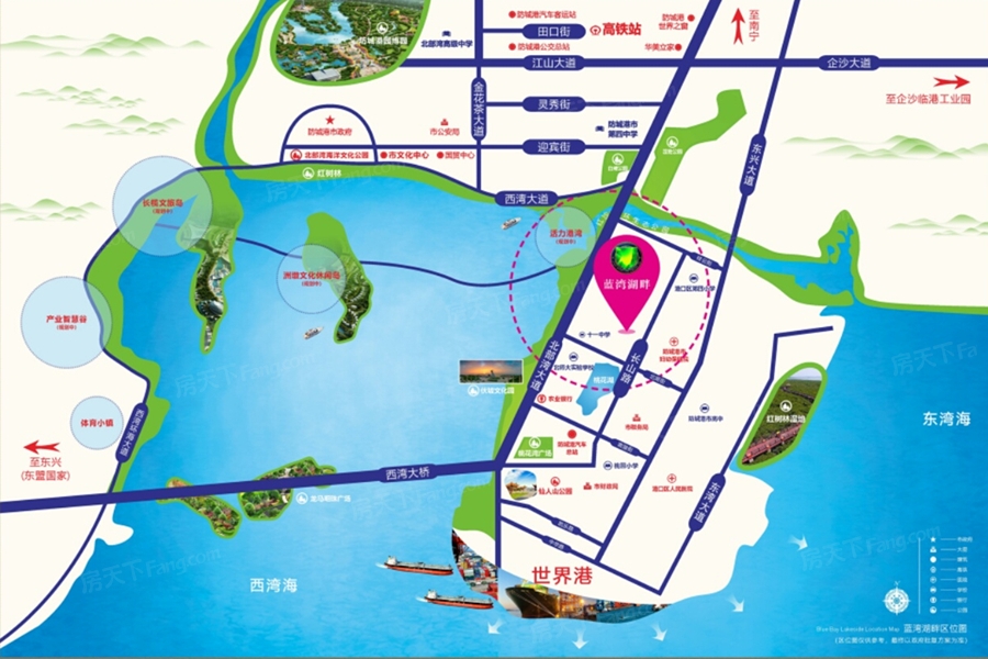 交通图:蓝湾湖畔交通区位图