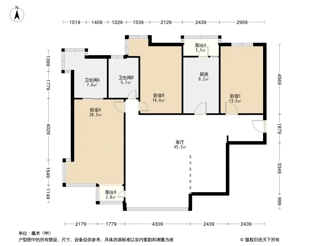 百旺茉莉园户型图