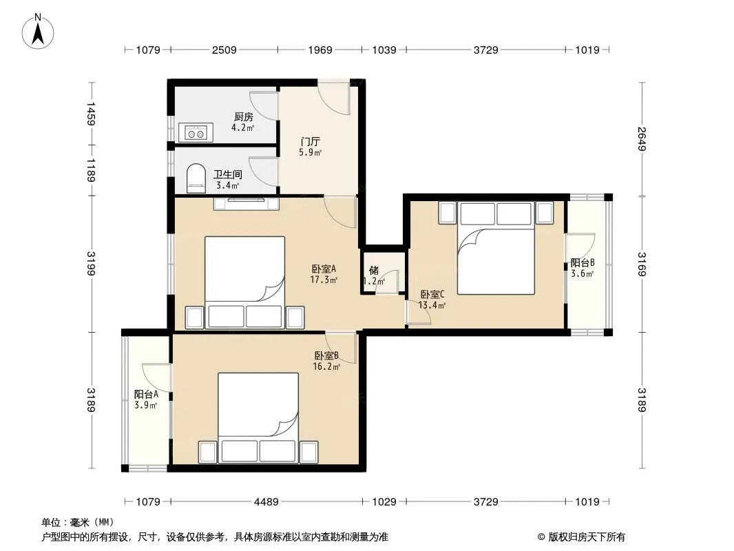 月坛北小街甲7号院户型图