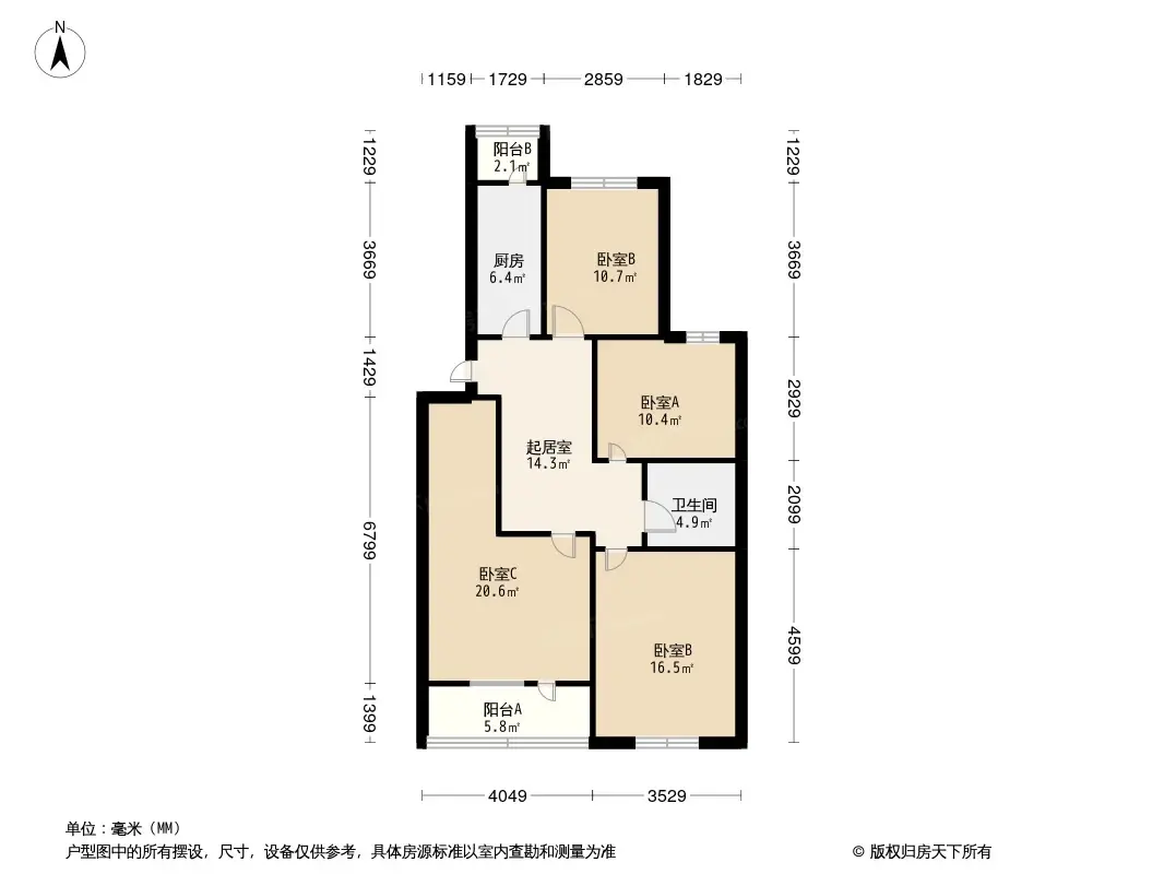 龙兴园中区户型图