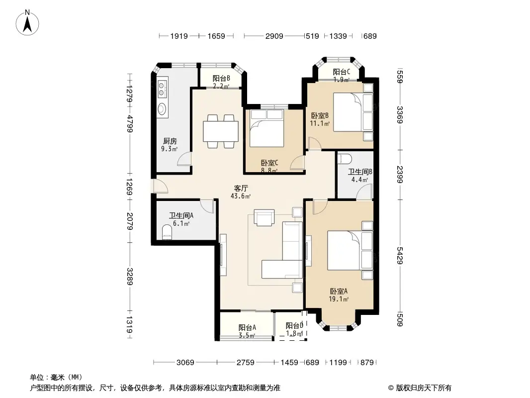 天秀花园荷塘月舍户型图