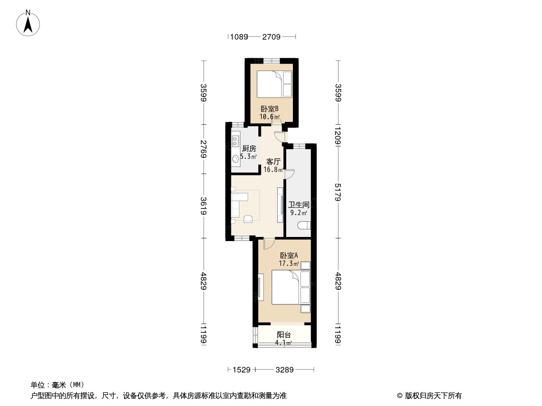 闵行颛桥兴银花园68.51平方米 2室1厅1卫