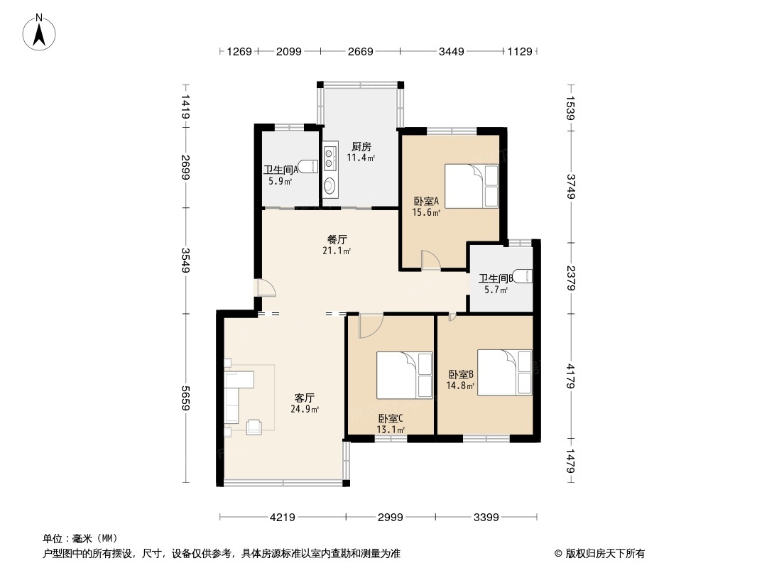 里仁花园一期户型图