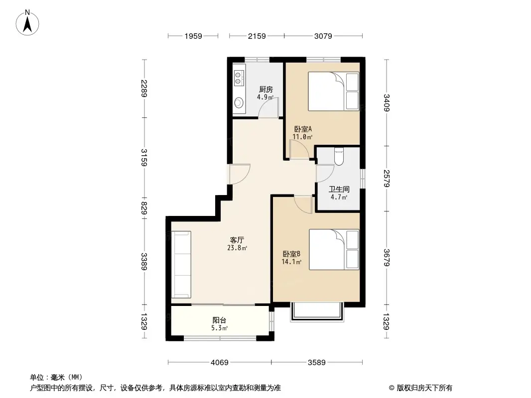 海湾花园(四方)户型图