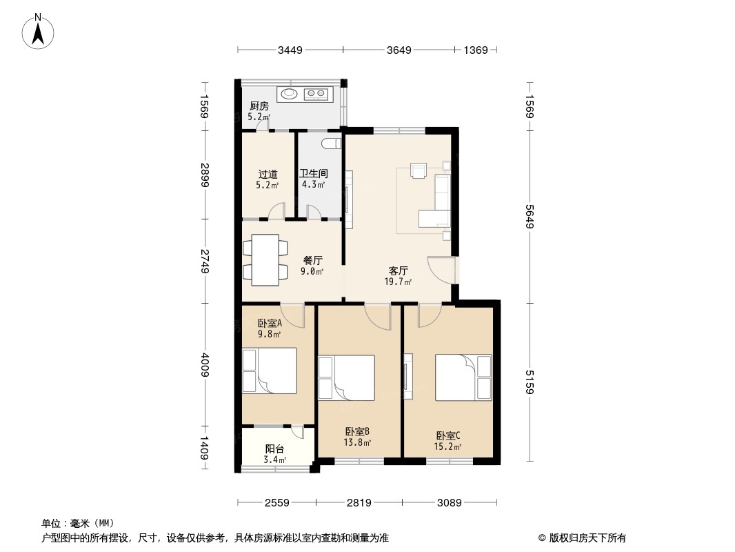 省外贸化工宿舍户型图