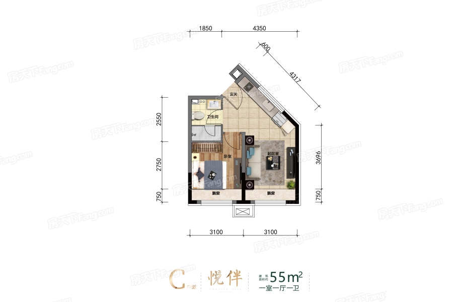 户型图:公寓C户型