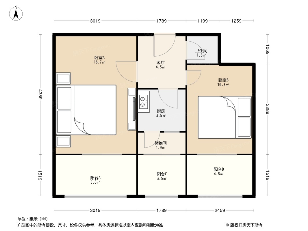 沙河一通宿舍小区户型图