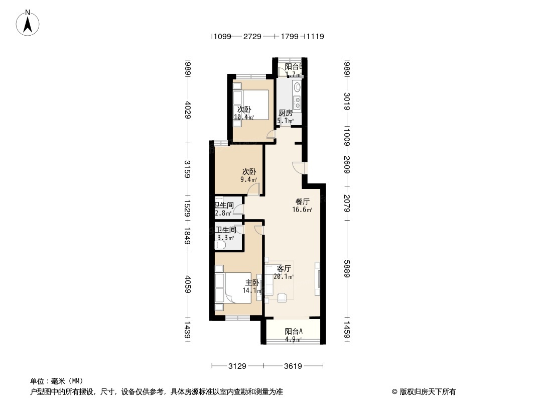 龙锦苑东一区户型图