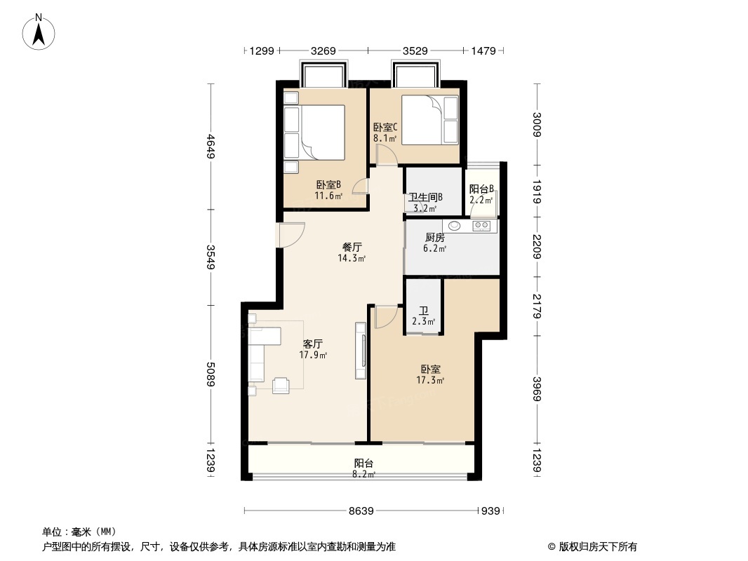 蓝色天际户型图