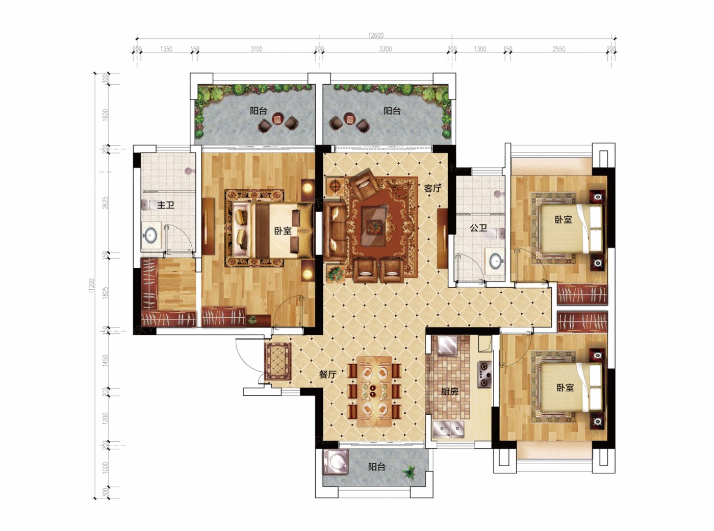 户型图:2&9C户型