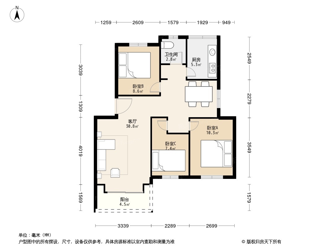 园林公司宿舍户型图