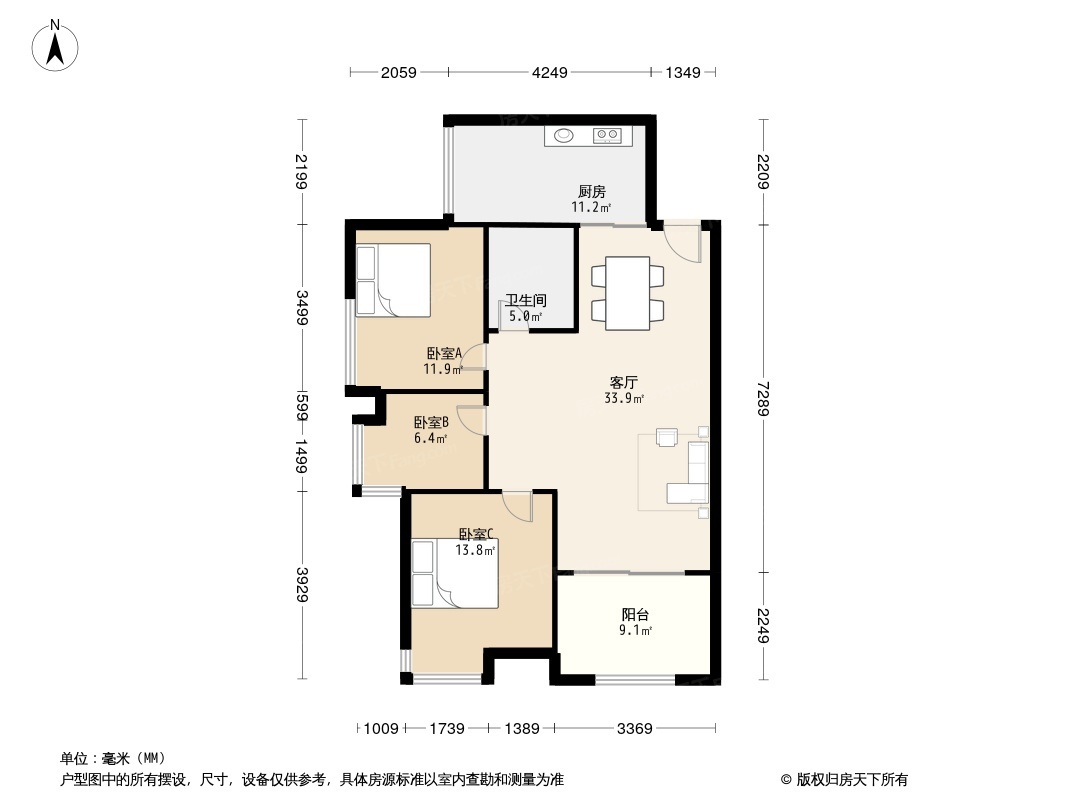 泰然南湖玫瑰湾红玫苑户型图