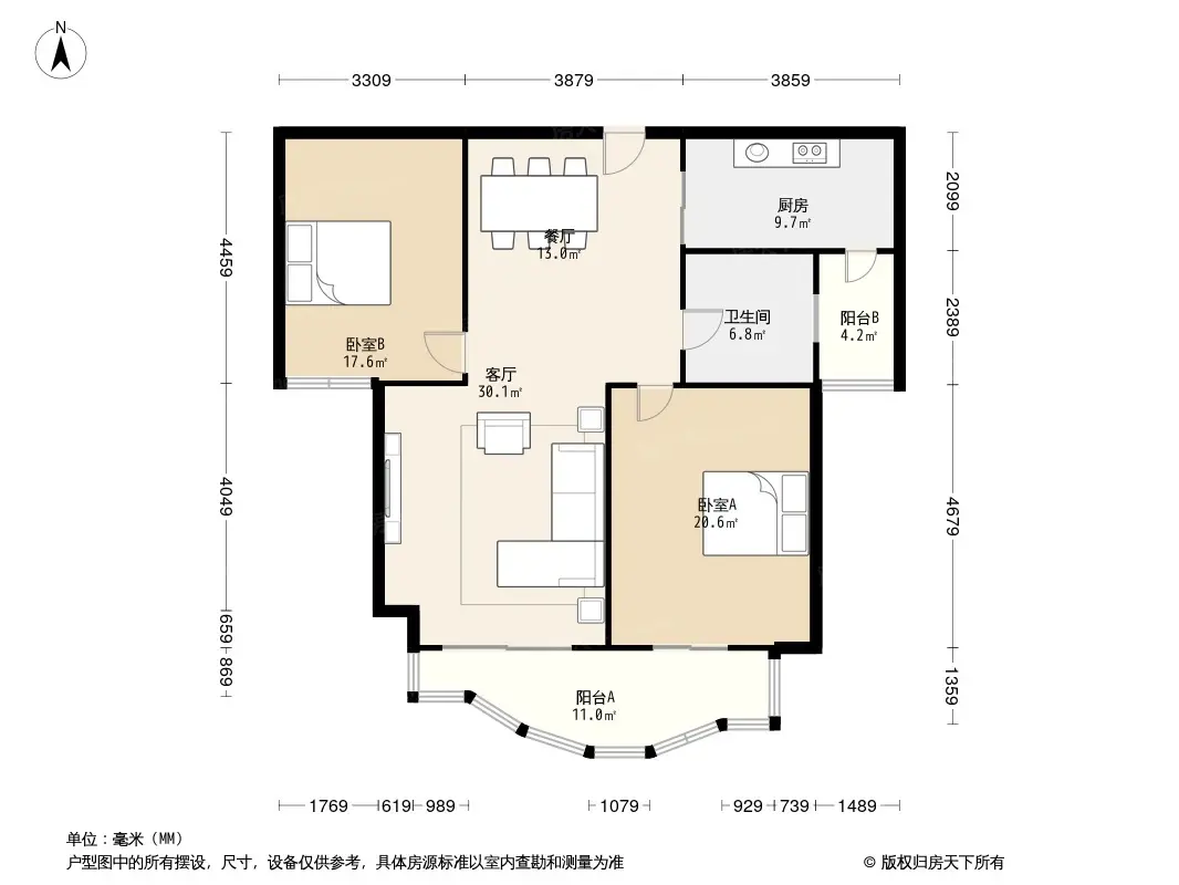 世纪城迎春苑户型图