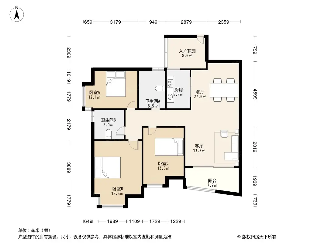 世纪城龙贤苑户型图