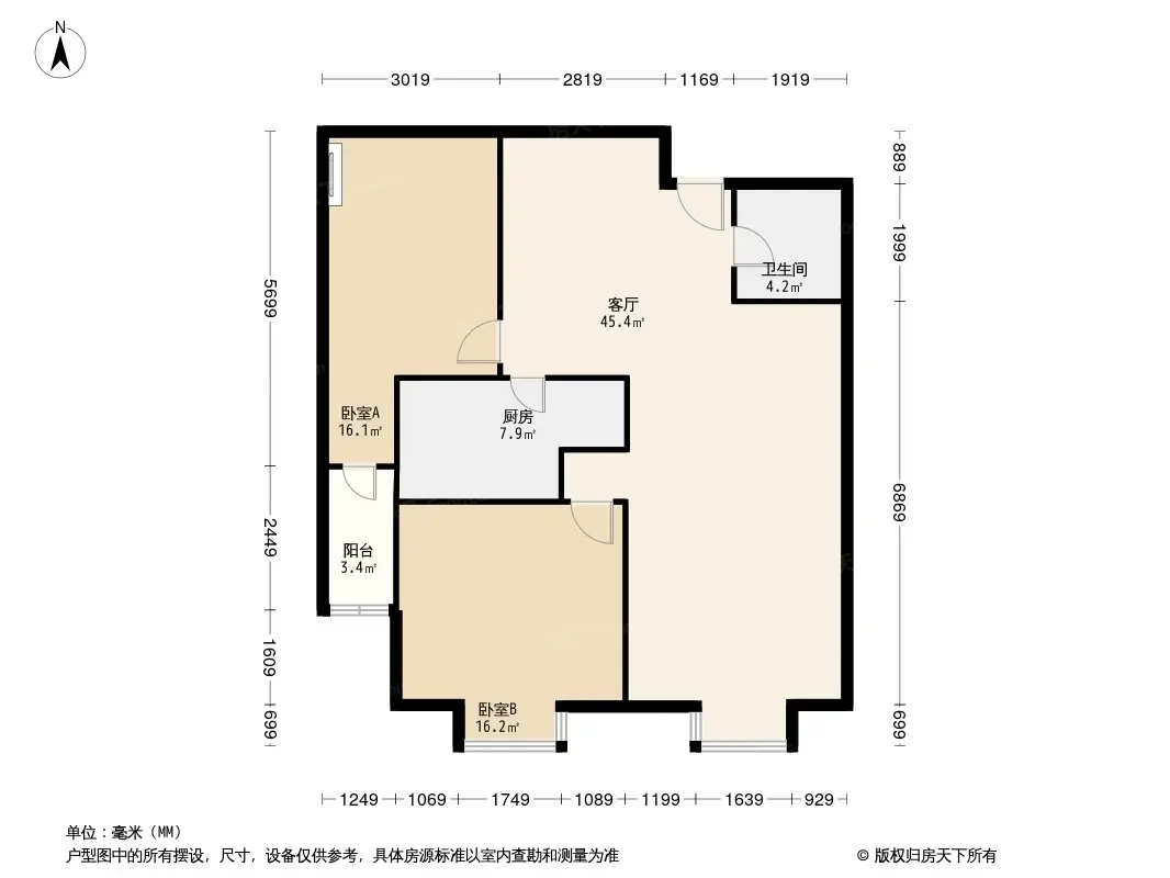 阳光100北园户型图