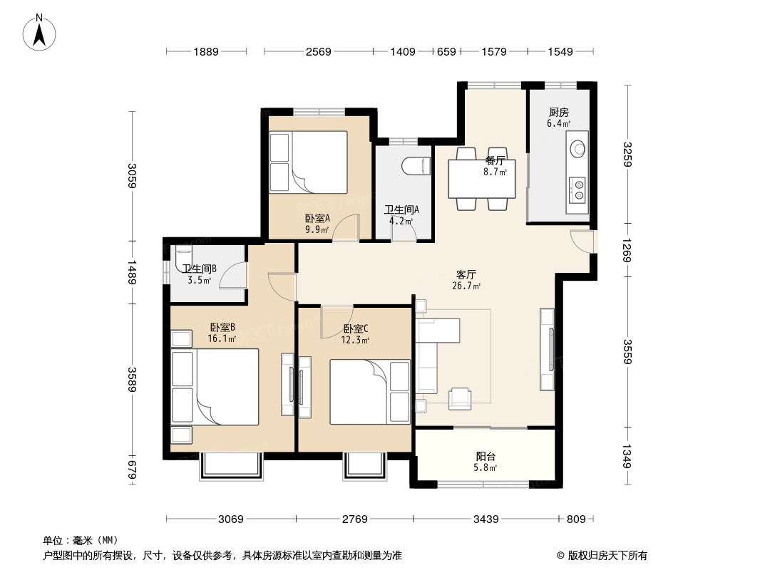 阿卡迪亚一区户型图