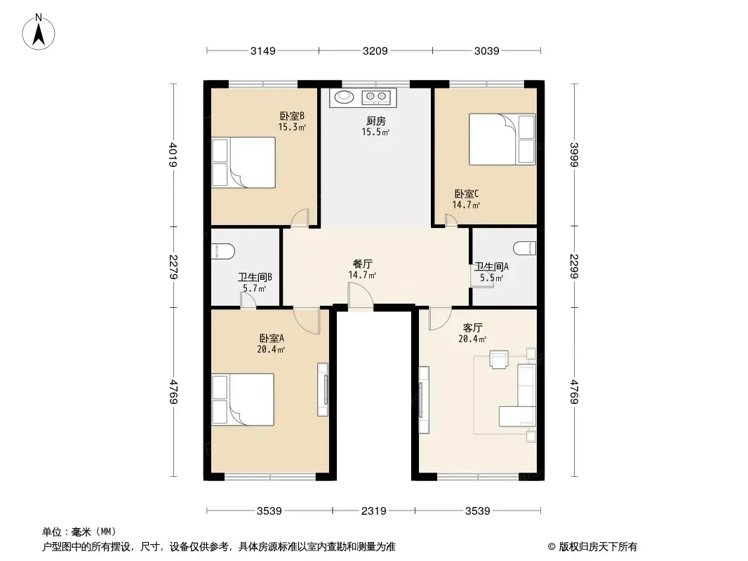 保险公司宿舍户型图