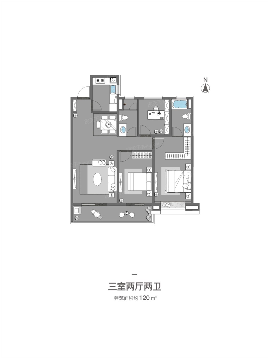 户型图:120㎡户型