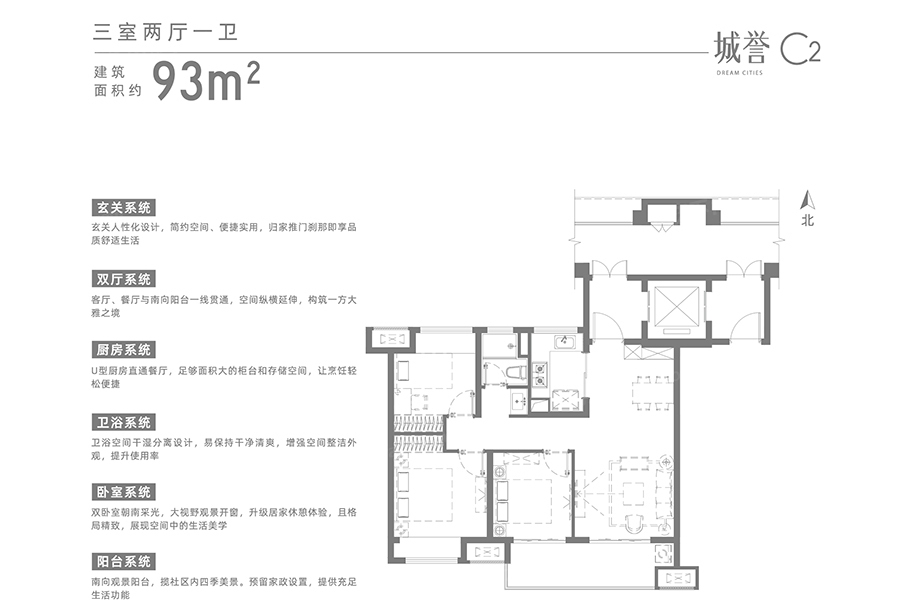 户型图:装修高层C2户型