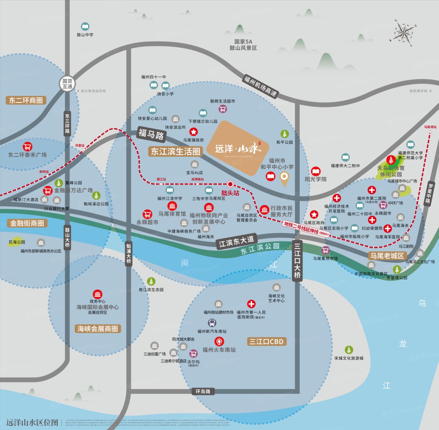 福州地铁2号线东延线建设传来新消息，沿线这些楼盘有“福”啦！