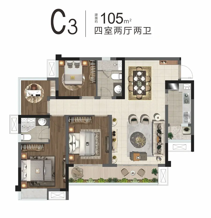 蓝润·春风屿湖户型图