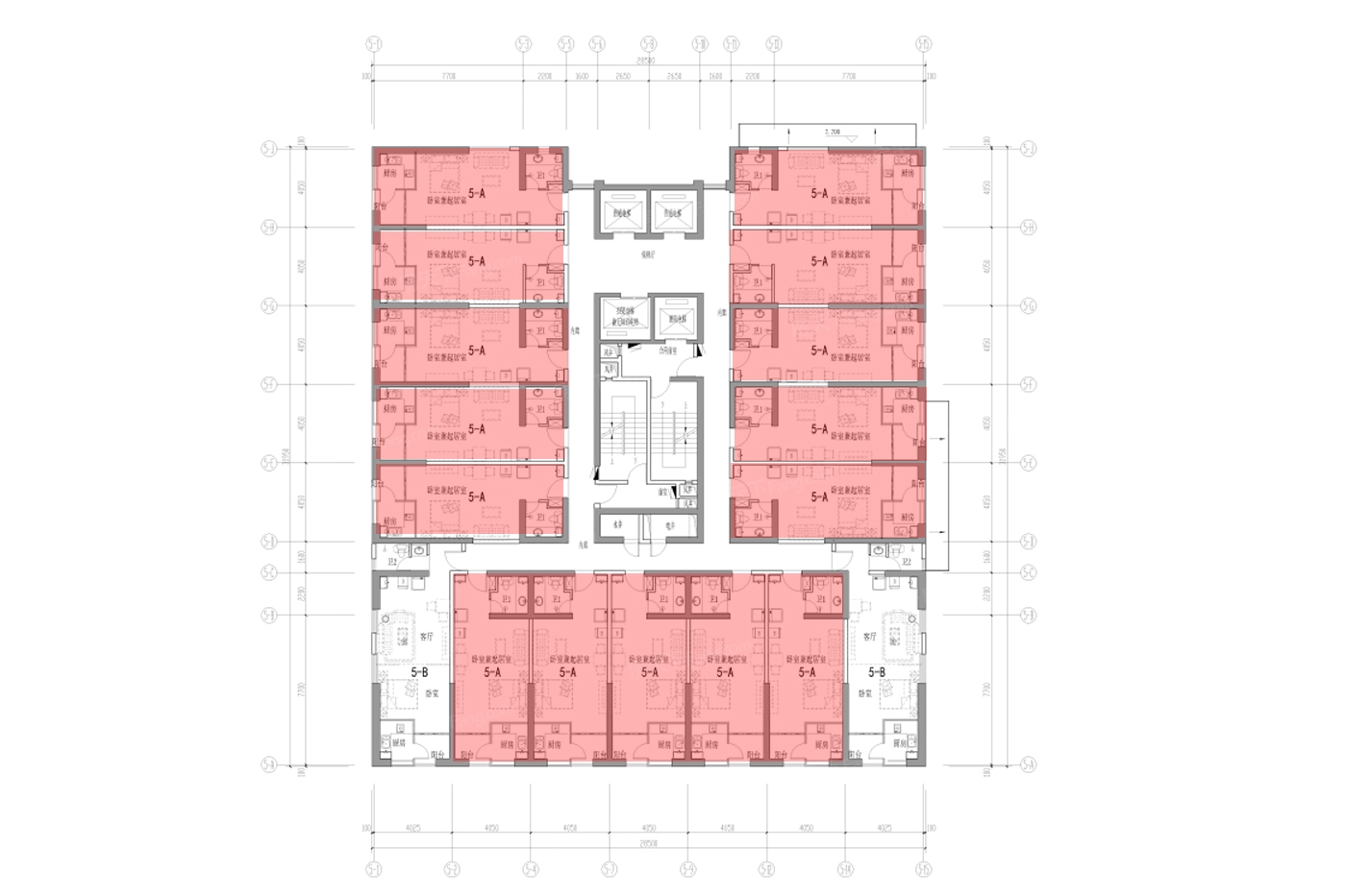 户型图:A户型-51平标准户