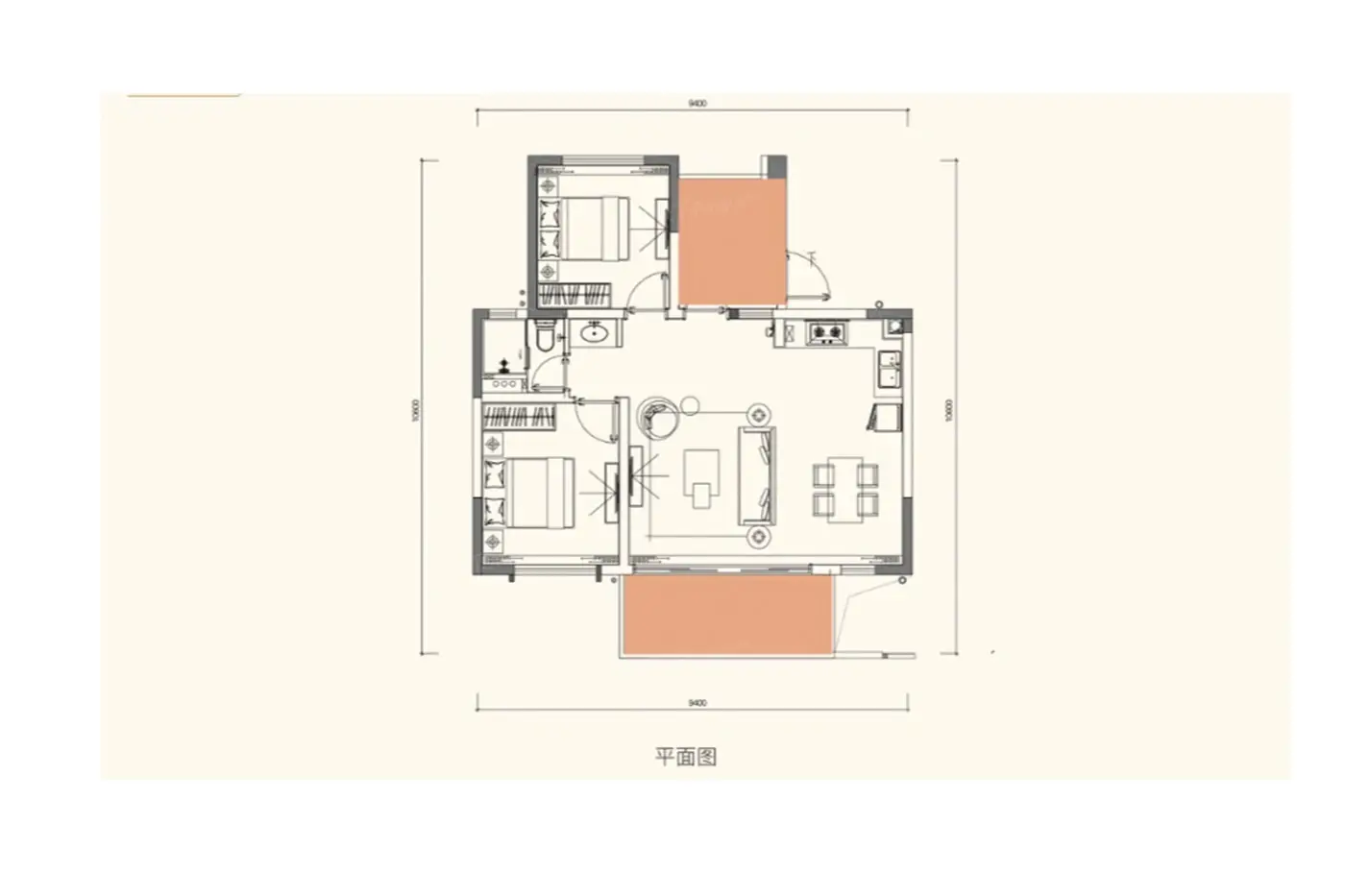 户型图:中区71-78平院户型