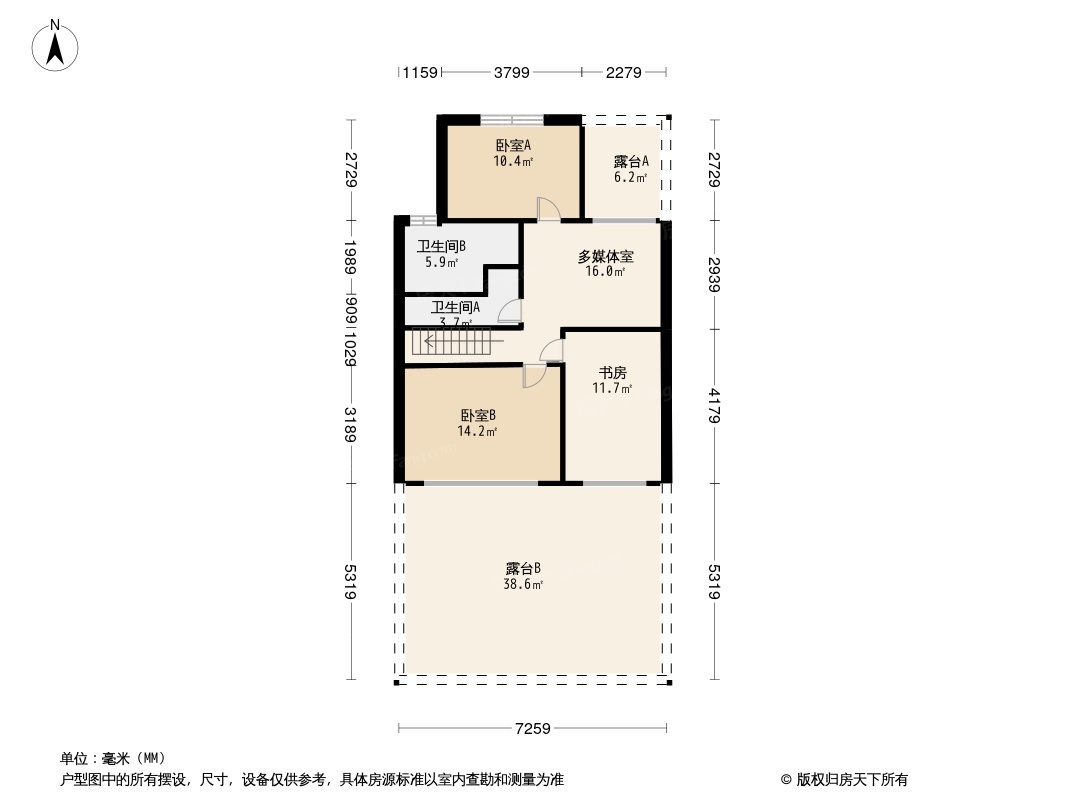 户型图:大连金石滩鲁能胜地4居室户型图