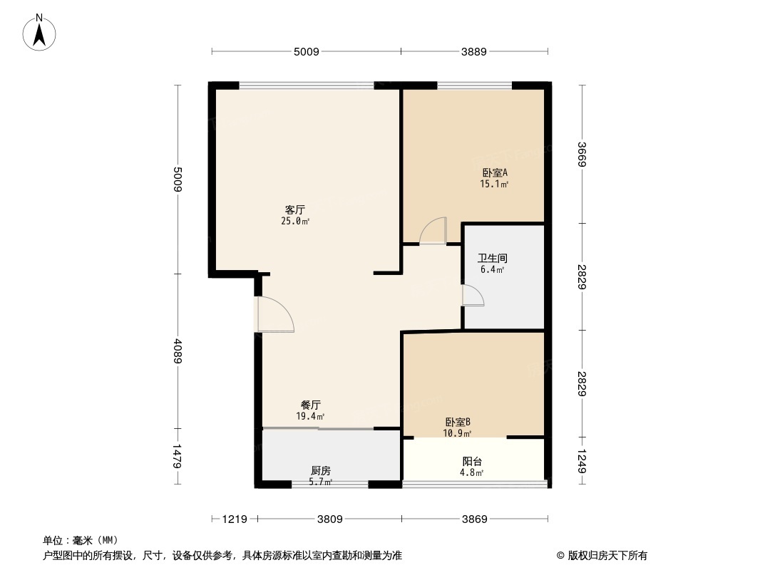 莲池植物园华冠庄园102.98平方米 2室2厅1卫