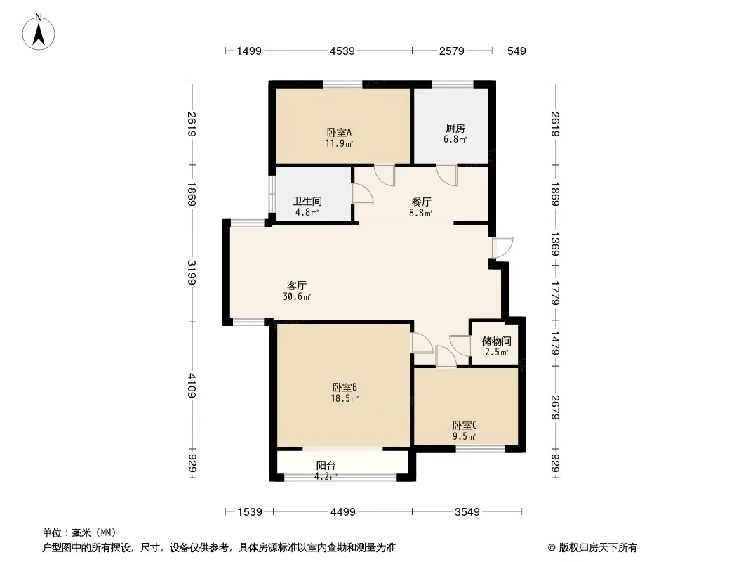 学院一号户型图