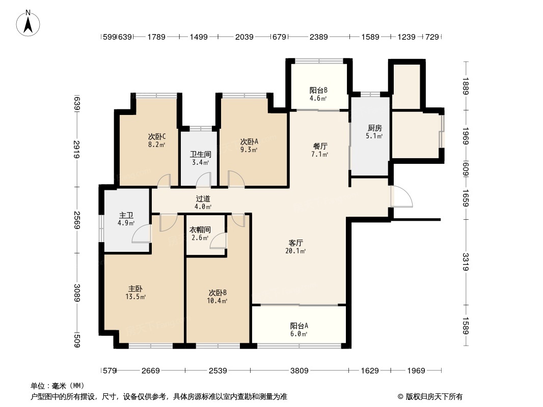 金茂建发·观悦户型类别:3居,4居户型面积:115.00平方米-170.