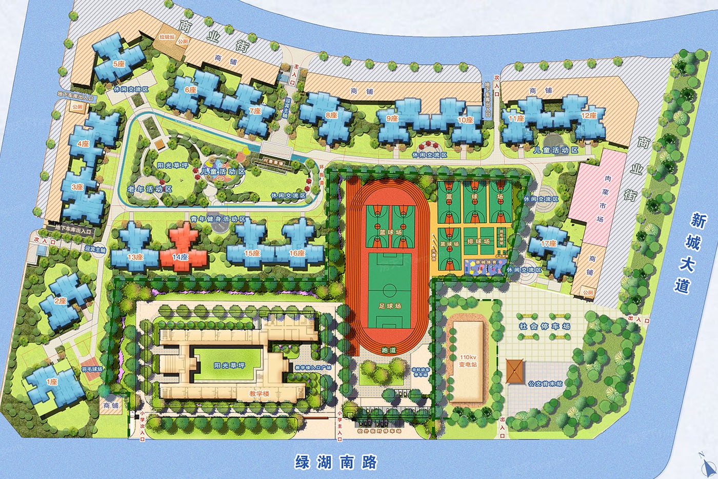 敏捷绿湖首府在售价格为:15500元/平方米