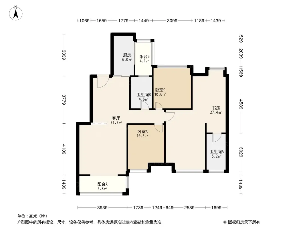青房天韵华庭户型图