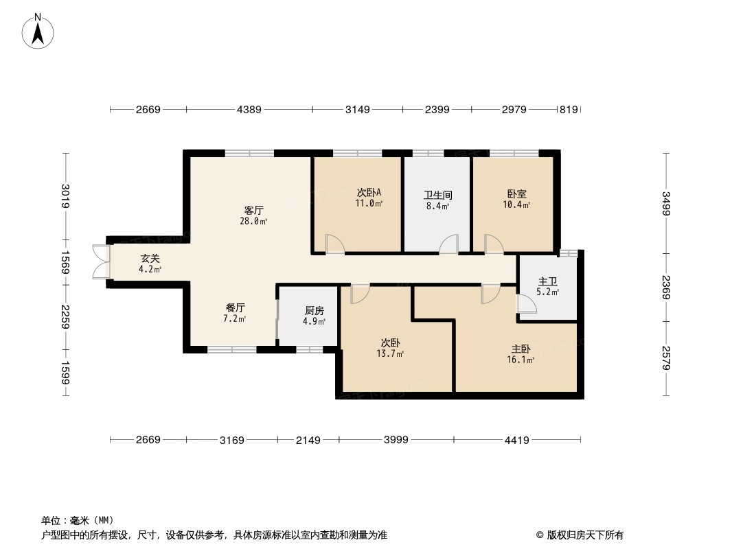 户型图:保利碧桂园悦府4居室户型图