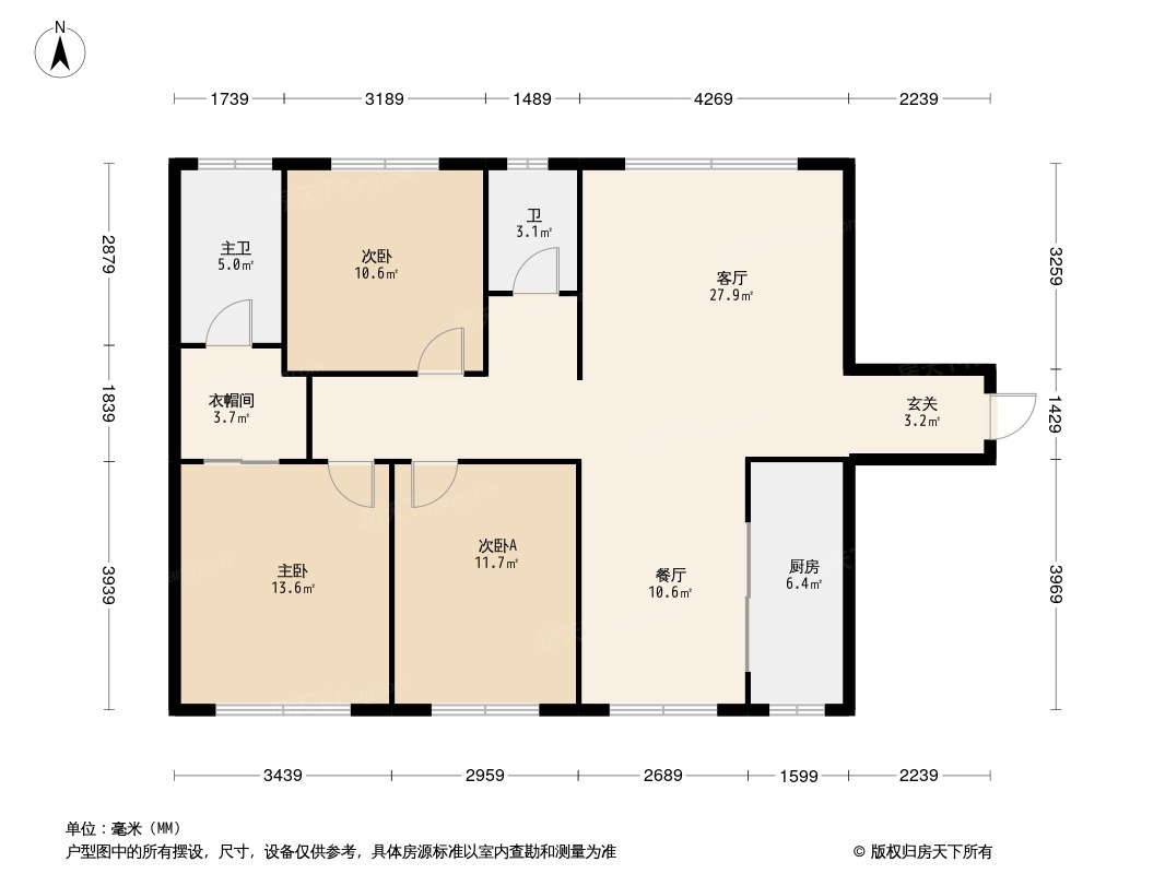 户型图:保利碧桂园悦府3居室户型图