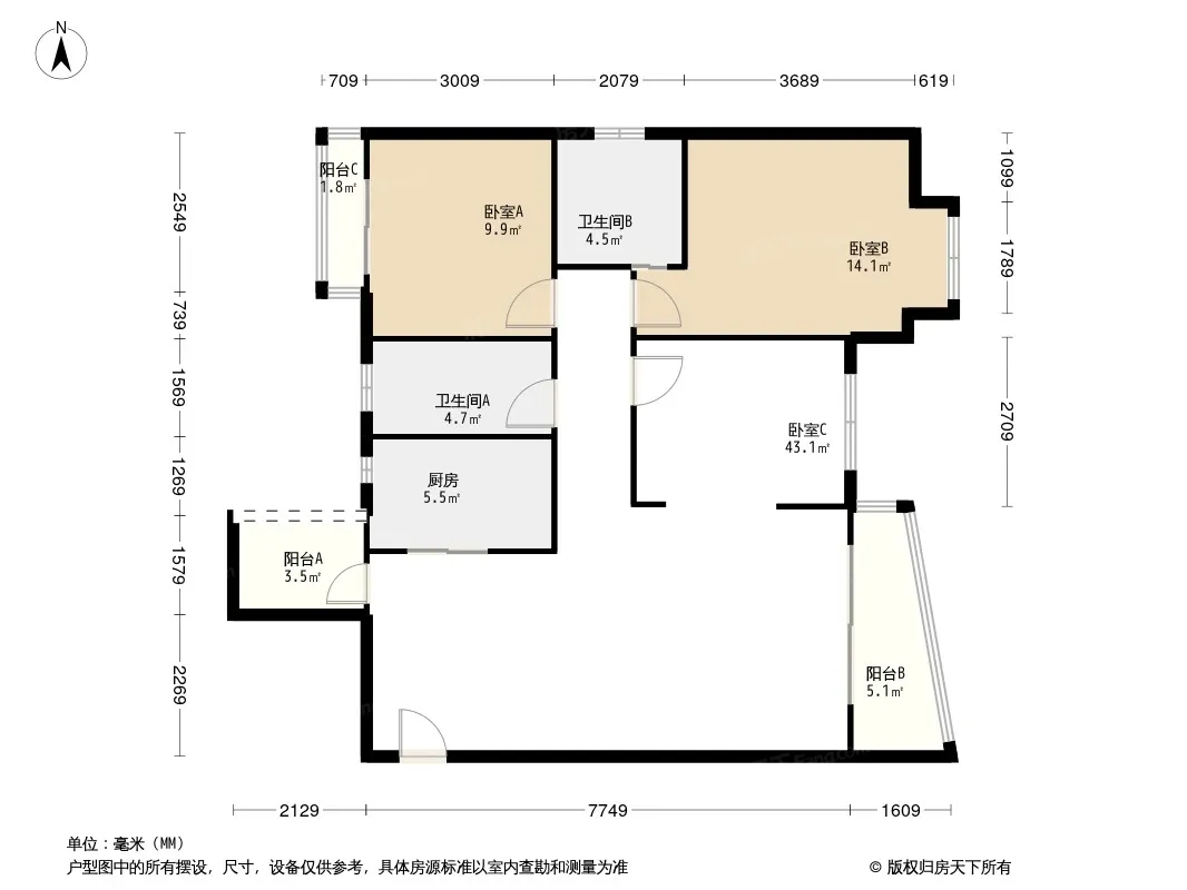 华西花园一期户型图