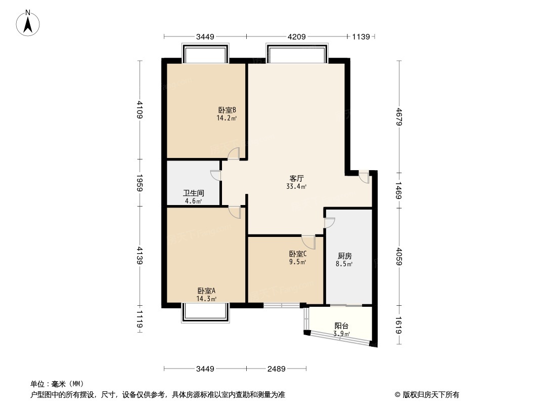 向阳茗苑户型图