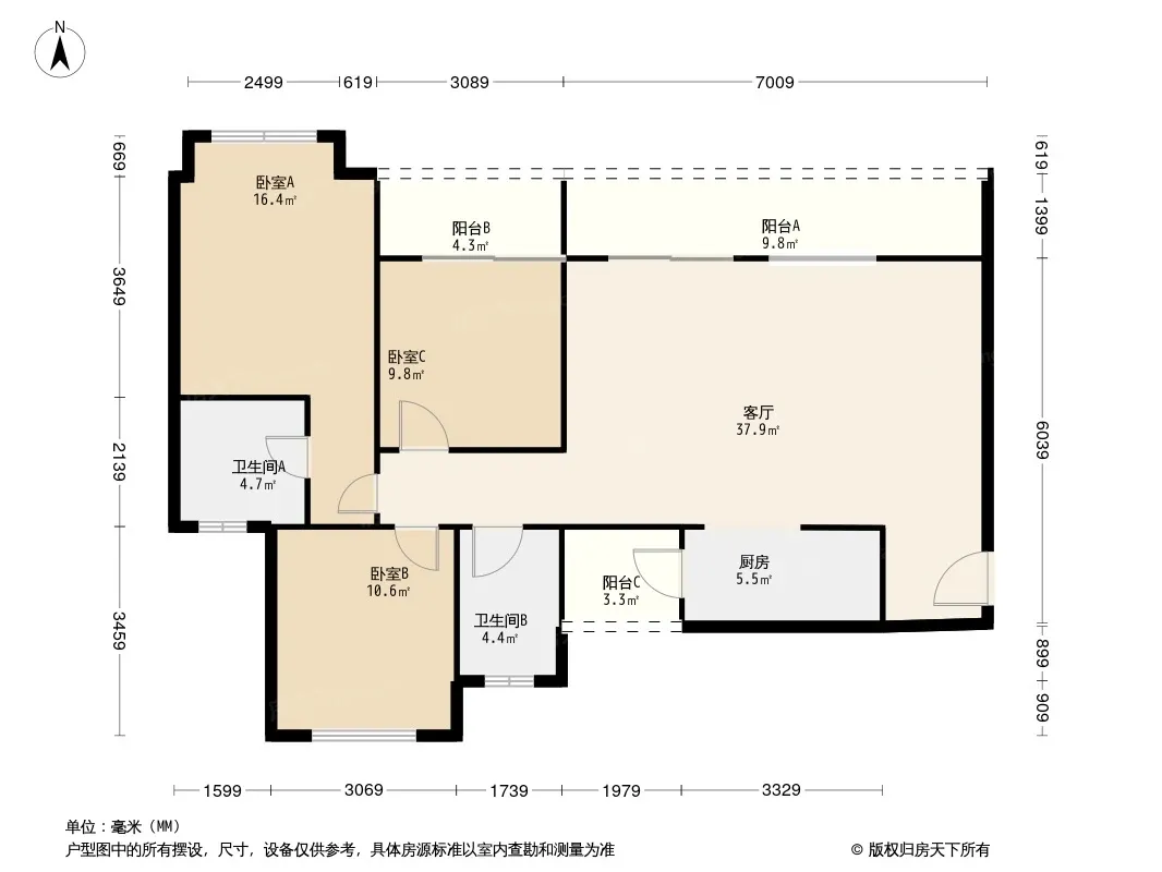 鹭湖宫7B区户型图