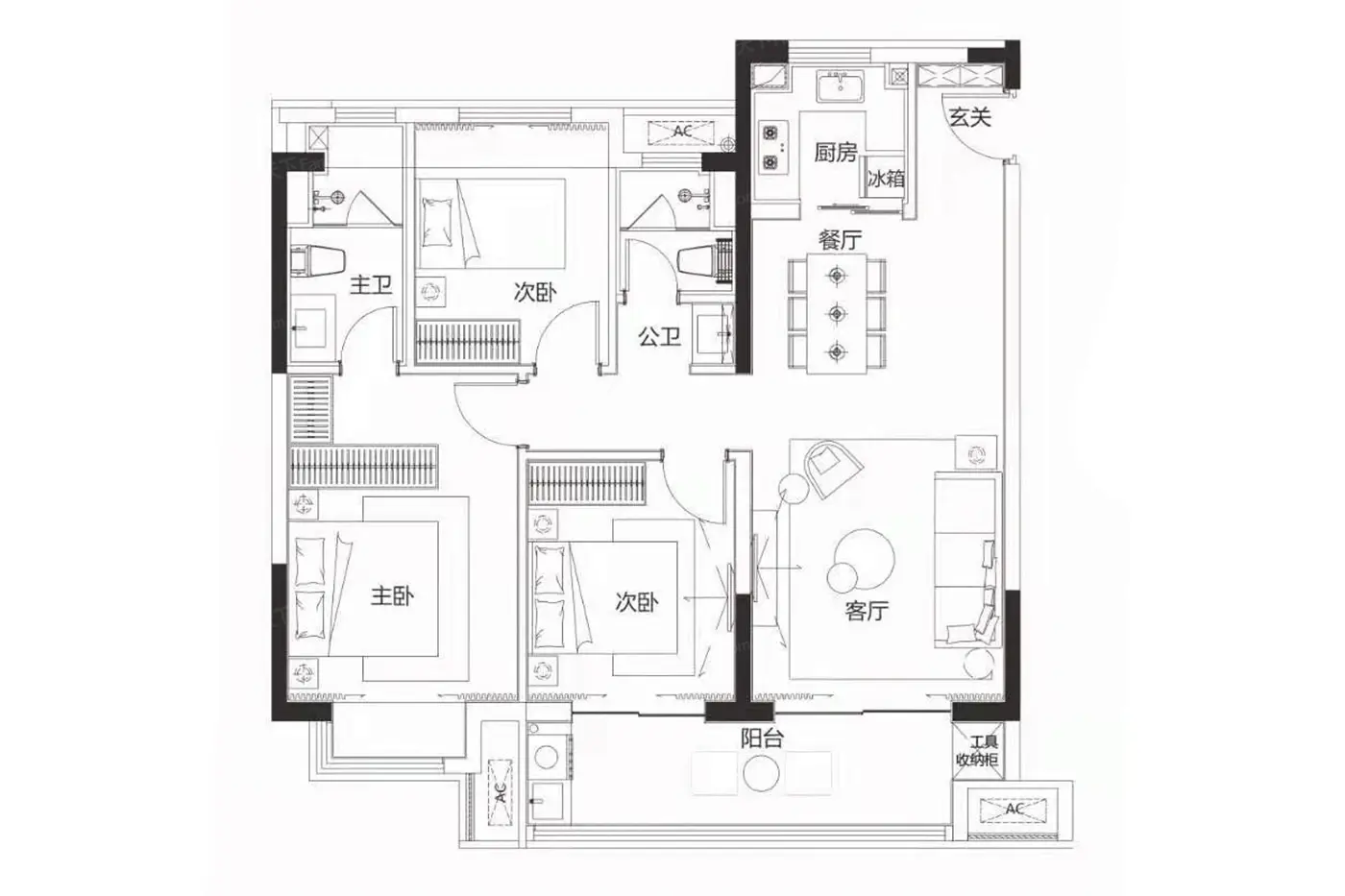 户型图:瞰海居A户型