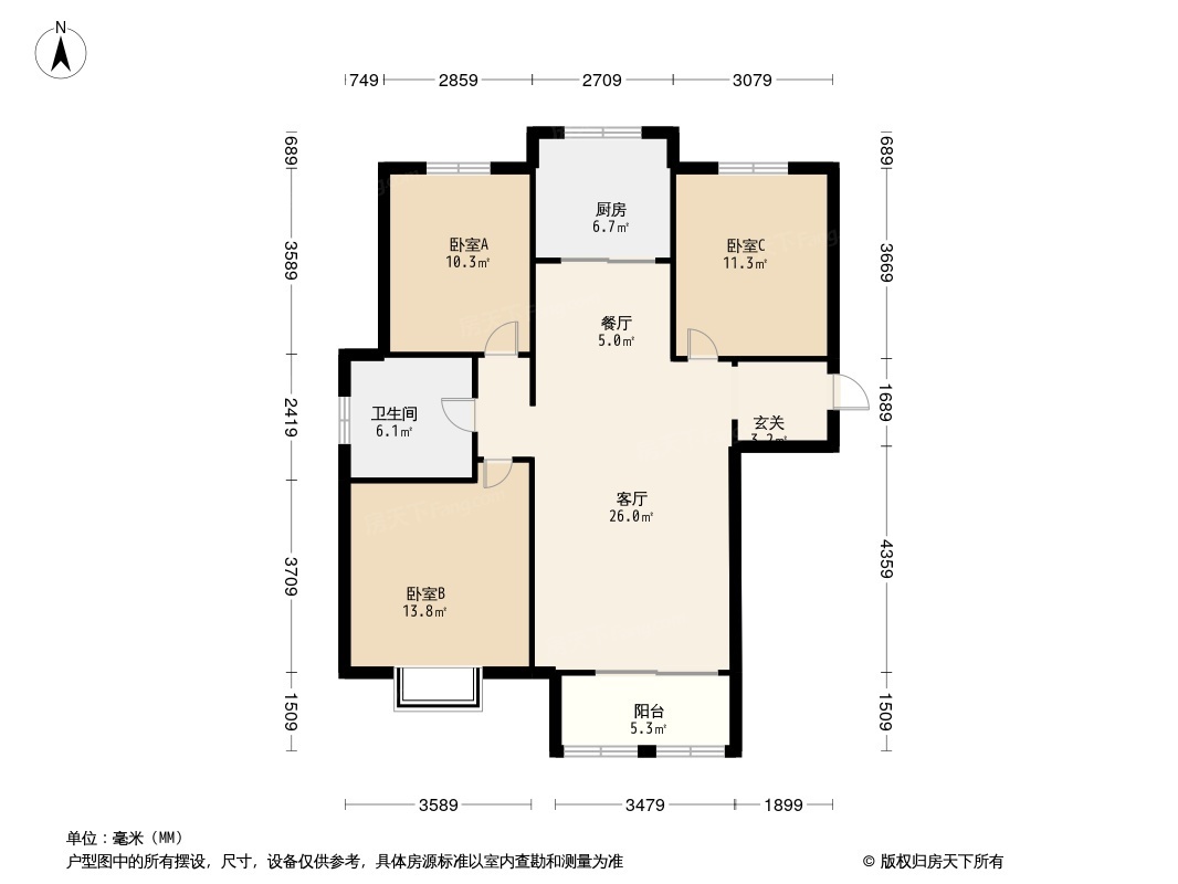 海达·如意金岸3号户型图