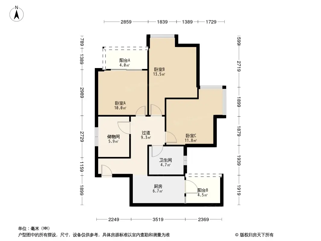 致瑞雅苑b区户型图