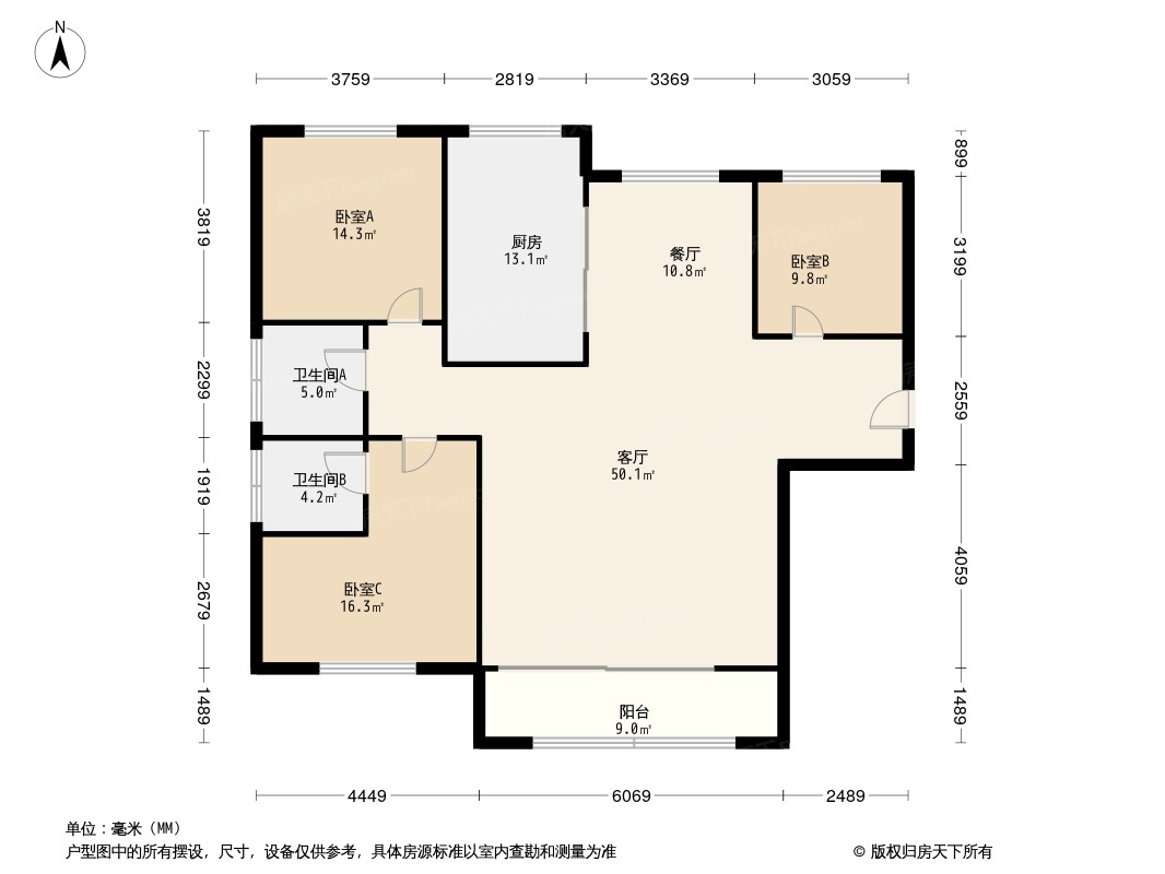 海亮红玺台户型图