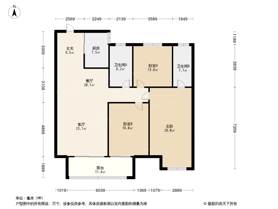 润城东方·绿博福苑户型图