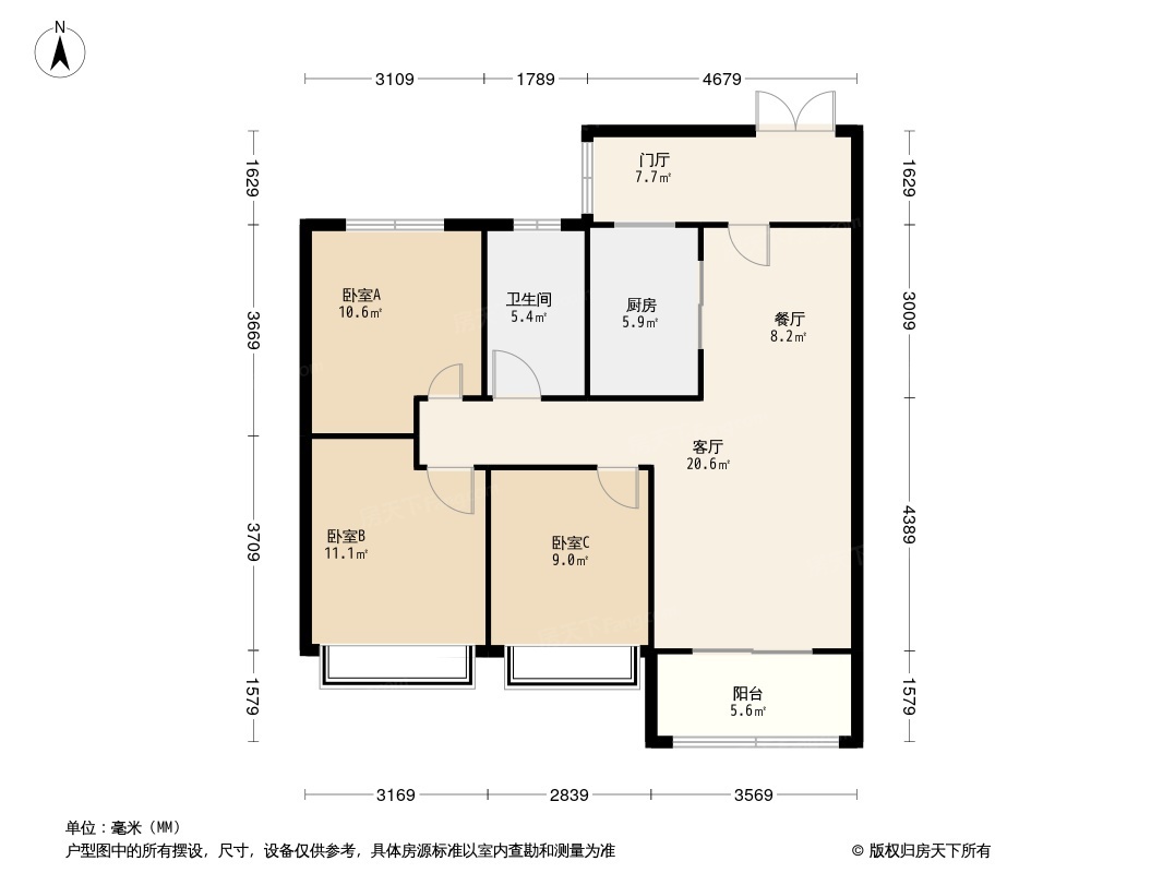 蓝光玖珑台户型图