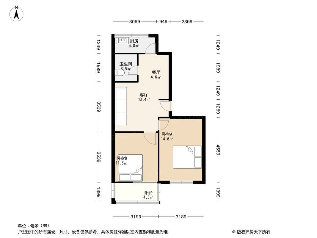 西瓦爿弄公房户型图