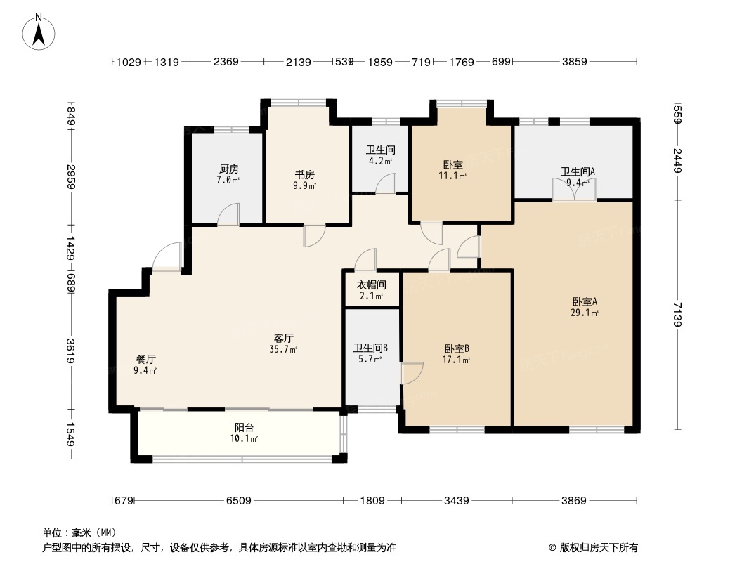 户型图:165平米