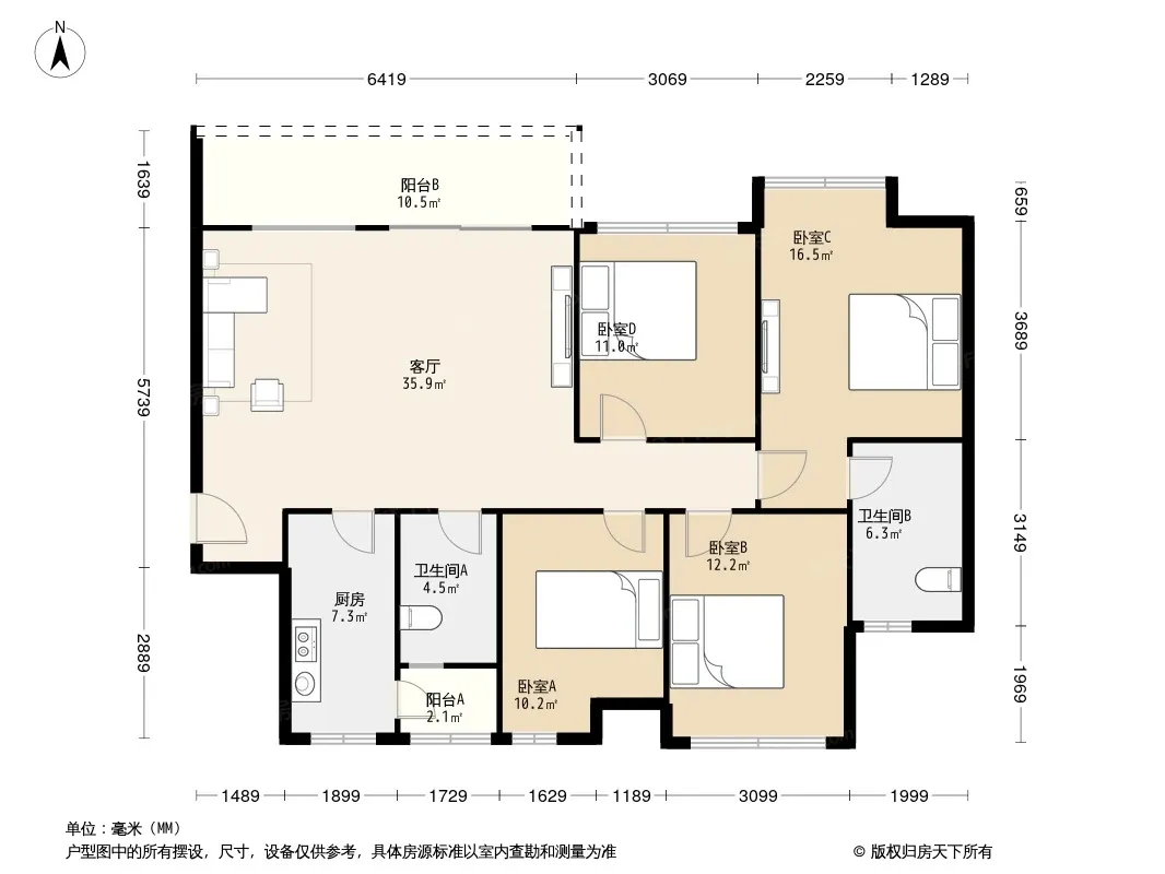银诚龙悦中心公寓户型图